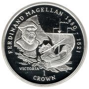 1 Crown - Elizabeth II Ferdinand Magellan; Silver Proof, United Kingdom, 1996 reverse image