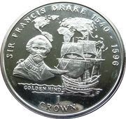 1 Crown - Elizabeth II Sir Francis Drake, United Kingdom, 1996 reverse image