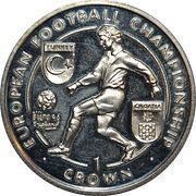 1 Crown - Elizabeth II European Football Championship Turkey Croatia, United Kingdom, 1996 reverse image