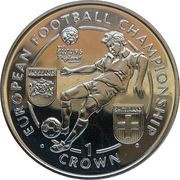 1 Crown - Elizabeth II European Football Championship Holland Switzerland, United Kingdom, 1996 reverse image