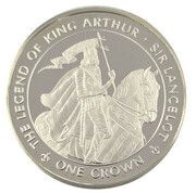 1 Crown - Elizabeth II Sir Lancelot; Silver Proof, United Kingdom, 1996 reverse image