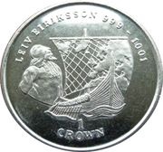 1 Crown - Elizabeth II Leiv Eriksson, United Kingdom, 1997 reverse image