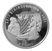 1 Crown - Elizabeth II Leiv Eriksson, United Kingdom, 1997 reverse image