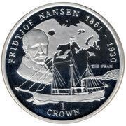 1 Crown - Elizabeth II Fridtjof Nansen; Silver Proof, United Kingdom, 1997 reverse image