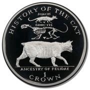 1 Crown - Elizabeth II Ancestry of Felidae; Silver Proof, United Kingdom, 1997 reverse image