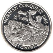 1 Crown - Elizabeth II Norman Conquest 1066; Silver Proof, United Kingdom, 1997 reverse image