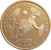 1 Crown - Elizabeth II World Cup - France, United Kingdom, 1998 reverse image