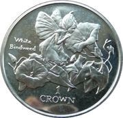 1 Crown - Elizabeth II White bindweed, United Kingdom, 1998 reverse image