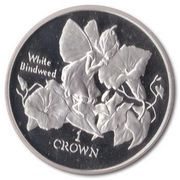 1 Crown - Elizabeth II White bindweed; Silver Proof, United Kingdom, 1998 reverse image