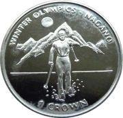 1 Crown - Elizabeth II Cross Country Skier, United Kingdom, 1998 reverse image
