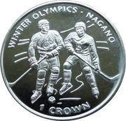 1 Crown - Elizabeth II Ice Hockey, United Kingdom, 1998 reverse image