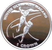 1 Crown - Elizabeth II Speed Skaters, United Kingdom, 1998 reverse image