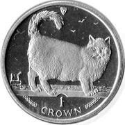 1 Crown - Elizabeth II Birman cat, United Kingdom, 1998 reverse image