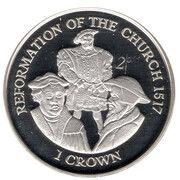 1 Crown - Elizabeth II Reformation of the Church; Silver Proof, United Kingdom, 1998 reverse image