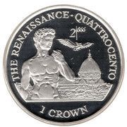 1 Crown - Elizabeth II The Renaissance; Silver Proof, United Kingdom, 1998 reverse image