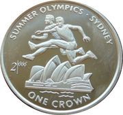 1 Crown - Elizabeth II Two hurdlers, United Kingdom, 1999 reverse image