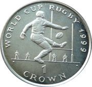1 Crown - Elizabeth II Player kicking for goal, United Kingdom, 1999 reverse image