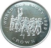 1 Crown - Elizabeth II A line out, United Kingdom, 1999 reverse image