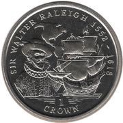1 Crown - Elizabeth II Sir Walter Raleigh, United Kingdom, 1999 reverse image