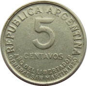 5 Centavos José San Martin obverse image