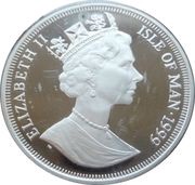 1 Crown - Elizabeth II Queen Mother - Royal Engagement; Silver proof issue obverse image