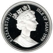 1 Crown - Elizabeth II Queen Mother - Wedding; silver proof issue obverse image