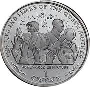 1 Crown - Elizabeth II The Queen Mother's Honeymoon, United Kingdom, 1999 reverse image