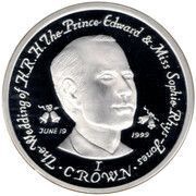 1 Crown - Elizabeth II Prince Edward; Silver Proof, United Kingdom, 1999 reverse image