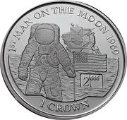 1 Crown - Elizabeth II 1st Man on the Moon, United Kingdom, 1999-2000 reverse image