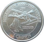 1 Crown - Elizabeth II International Space Station, United Kingdom, 2000 reverse image