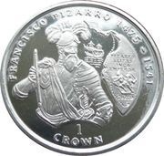1 Crown - Elizabeth II Francisco Pizarro, United Kingdom, 2000 reverse image