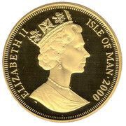 1 Crown - Elizabeth II Queen Mother - Victory Visit; gold clad silver obverse image