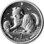 1 Crown - Elizabeth II Scottish Fold Cat, United Kingdom, 2000 reverse image