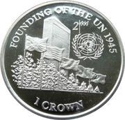 1 Crown - Elizabeth II Founding of the United Nations, United Kingdom, 2000 reverse image