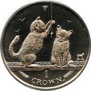 1 Crown - Elizabeth II Somali Cat, United Kingdom, 2001 reverse image