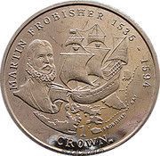 1 Crown - Elizabeth II Martin Frobisher, United Kingdom, 2001 reverse image