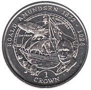 1 Crown - Elizabeth II Roald Amundsen, United Kingdom, 2001 reverse image