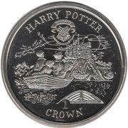 1 Crown - Elizabeth II Journey to Hogwarts, United Kingdom, 2001 reverse image