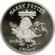 1 Crown - Elizabeth II First Quidditch Match; Silver Proof, United Kingdom, 2001 reverse image