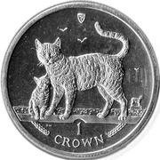 1 Crown - Elizabeth II Bengal Cat, United Kingdom, 2002 reverse image