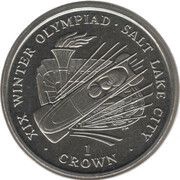1 Crown - Elizabeth II Winter Olympics Salt Lake City - Bobsled, United Kingdom, 2002 reverse image