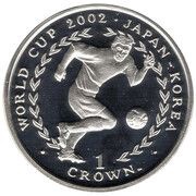 1 Crown - Elizabeth II World Cup Japan-Korea; Silver Proof, United Kingdom, 2002 reverse image
