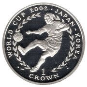 1 Crown - Elizabeth II World Cup Japan-Korea; Silver Proof, United Kingdom, 2002 reverse image