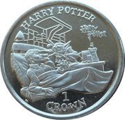 1 Crown - Elizabeth II Harry Potter in hospital, United Kingdom, 2002 reverse image