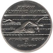 1 Crown - Elizabeth II Olympic Games Athens - Swimming, United Kingdom, 2003-2004 reverse image