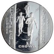 1 Crown - Elizabeth II Olympic Games Athens - Runners; Silver Proof, United Kingdom, 2003-2004 reverse image