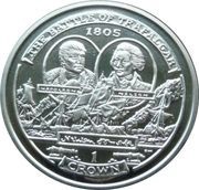 1 Crown - Elizabeth II Napoleon and Nelson; Silver Proof, United Kingdom, 2004-2005 reverse image