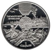 1 Crown - Elizabeth II The White Rose of Finland; Silver Proof, United Kingdom, 2005 reverse image
