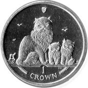 1 Crown - Elizabeth II Himalayan Cat, United Kingdom, 2005 reverse image