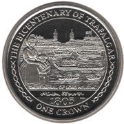 1 Crown - Elizabeth II The Funeral of Lord Nelson, United Kingdom, 2005 reverse image